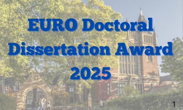 Il Dr. Pierluigi Mansueto tra i finalisti del prestigioso EURO Doctoral Dissertation Award 2025.