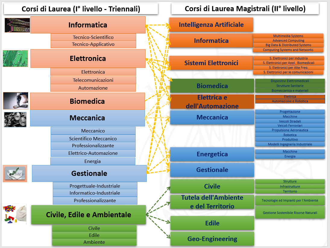 FlowChart dei corsi di laurea in ingegneria